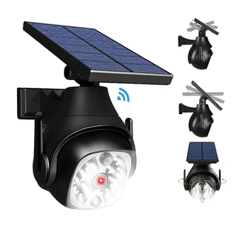 1 ADET Güneş enerjili, Su Geçirmez Sahte Güvenlik Kukla kameralar, hareket aktive sel ışıkları, gerçekçi görünüm