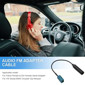 12V Araba Ses FM Adaptör Kablosu Taşınabilir Araç Stereo FM Adaptör Kabloları Mini Radyo Fakra Anten Adaptörü Hattı VW Skoda BMW için