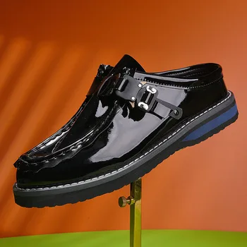 2023 Yaz Yeni erkek mokasen ayakkabıları Moda Kore Tarzı rahat ayakkabılar Trendi Rahat deri ayakkabı Uygun Moda Katır Ayakkabı