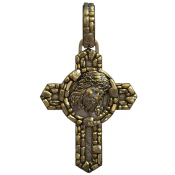 20g Haç İsa Çapraz Katolik Madalya Aziz Benedict Altın Kolye 925 Katı Gümüş Kolye Punk Hollow