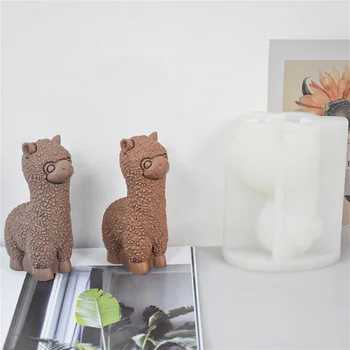 3D Sevimli Alpaka Hayvan silikon kalıp Çikolata Kil El Sanatları Kek Dekorasyon Sanat Aracı Mum Sabun Yapımı Noel Dekorasyon DIY