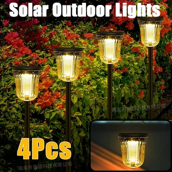 4 Adet güneş yolu açık havada ışıkları LED Villa bahçe fenerler peyzaj Yolu Yard Driveway geçit kaldırım veranda çim lambaları