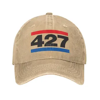 427 Cobra Yarış Rozeti Desen Kovboy Beyzbol Şapkası, Ayarlanabilir Toka Beyzbol Şapkası Eğlence Seyahat için Uygun ve Benzeri
