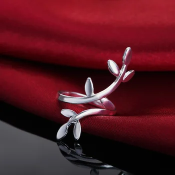 925 Ayar Gümüş Yüzük kadın bayan için ayarlanabilir Bitki sarmaşıklar Moda Düğün Parti Hediyeler Charm Takı boyutlandırılabilir yüzükler