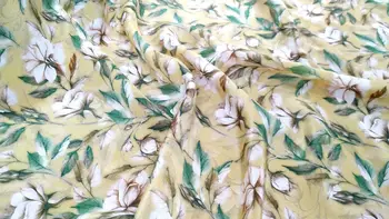 Afrika baskı yaz elbisesi pilili tül kumaş Gerçek %100 Dut ipek krep de belkemiği saten kumaşlar tasarımcı çiçek türban femme