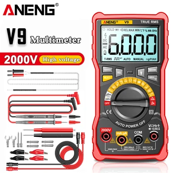 ANENG V9 Dijital Multimetre 2000V Akıllı Profesyonel voltmetre Capacimeter Voltmetre AC / DC Ampermetre Elektrik Test Araçları