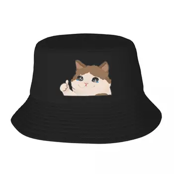 Ağlayan Kedi Meme Kova Şapka Panama Şapka Çocuk Bob Şapka Moda Balıkçı Şapka Yaz Plaj Balıkçılık Unisex Kapaklar