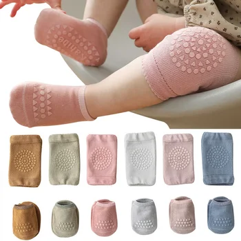 Bebek Diz Pedleri Çorap Seti Düz Renk Anti Kayma Çorap Dizkapağı Çocuk Emekleme Güvenlik Kat Çorap Diz Koruyucu Kızlar için erkek
