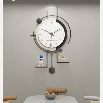 Büyük İskandinav oturma odası duvar saati Modern basit ev sanat saati ışık lüks dekorasyon HangingWall restoran Horologe