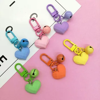 DIY Yaratıcı Kızlık Kalp Şeker Renkli Çan Güzel Telefon Zincirleri Dekorasyon Kadın Çift Çanta Aksesuar Kolye Anti Kayıp Zinciri