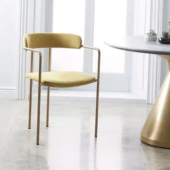 Dresser İskandinav Lüks Yemek Sandalyesi Yatak Odası Modern Arkalığı Sandalye Kol Dayama İtalyan Eğlence Ofis Metal Sedie Ev Mobilyaları WKDC