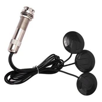 Gitar Pickup Piezo İletişim Mikrofon Pickup 3 Dönüştürücü Pikap Sistemi Akustik 6.35 mm (Siyah)