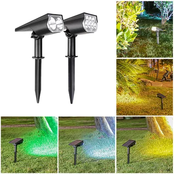 Güneş enerjili dış mekan aydınlatması 2/4 / 7LED Avlu Ağaçları çim spot beyaz / sıcak / RGB ışık su geçirmez zemin Tipi bahçe Villa lambaları