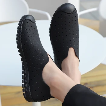 Hakiki deri makosenler Erkekler Tasarım Mokasen Moda Kayma Yumuşak Düz günlük erkek ayakkabısı Yetişkin Erkek Ayakkabı El Yapımı Tekne Ayakkabı