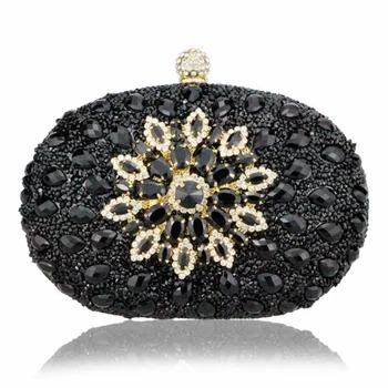 Kadın el çantası cep telefon cebi Eşleşen cüzdan Çanta Çanta Düğün Elmas Gümüş Çiçek Kristal Sling Paketi
