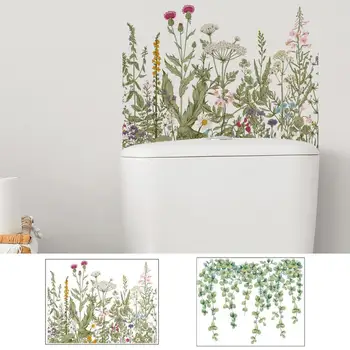 Klozet Çıkartmaları Banyo Tuvalet Kapağı Sticker Mutfak Dekorasyon Çıkartmaları Duvar Cam Kendinden Yapışkanlı Bitkiler Ve Çiçekler Sticker