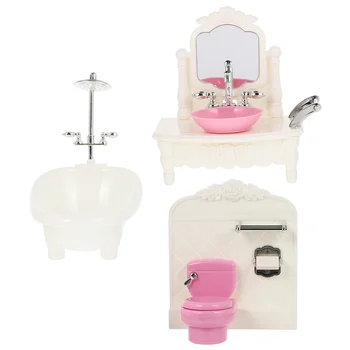 Mini Lavabo Minyatür Oyuncak Tuvalet Aksesuarları Minyatür Model Oyun Setleri Ev Aksesuarı Ev Banyo