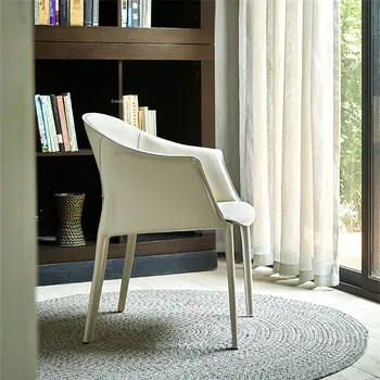 Modern mutfak mobilyası Deri yemek sandalyesi Ev yemek odası sandalyesi ışık Lüks Eğlence Arkalığı Tasarım mutfak sandalyesi