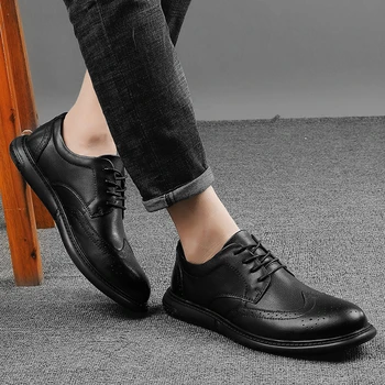 Nefes Erkek Oxford ayakkabı Hakiki Dana Derisi Deri Yüksek dereceli Elbise Ayakkabı Klasik İş Resmi Kalma Gidip Ayakkabı Erkek