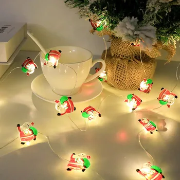 Noel ışık zinciri Penguen Taşıma Çantası Yaşlı Adam Kar Tanesi Kardan Adam Çan Şenlikli dekorasyon Led lambalar Noel Süsler