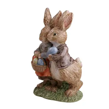 Paskalya tavşanı tavşan süsler manzara heykelcik reçine zanaat dekorasyon
