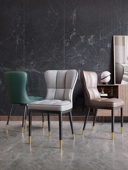 PU Deri yemek sandalyeleri İskandinav Kahve Dükkanı Otel Eğlence Tabureleri Lüks Yumuşak Çanta yemek sandalyeleri Sanat Mutfak yemek odası mobilyası