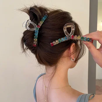 Renkli Ayı saç tokası Pençeleri Kadınlar için Basit Sevimli Akrilik saç tokası s Kız Moda Zarif Hairgrips saç aksesuarları Kore