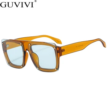 Retro Moda Kare Degrade Güneş Gözlüğü Kadın Shades UV400 Vintage Marka Tasarımcısı Erkekler Trend Perçinler Punk güneş gözlüğü