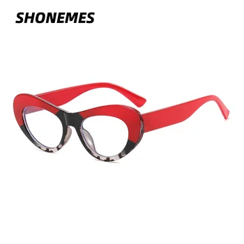 SHONEMES Oval mavi ışık engelleme gözlük çerçevesi kadın Retro tasarım Mix renk optik gözlük çerçeveleri çalışma okuma dekorasyon