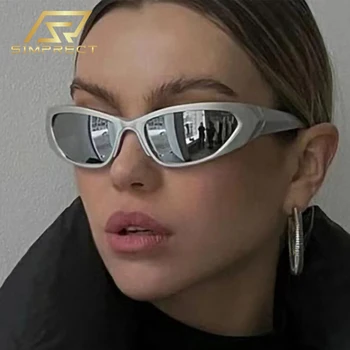 SIMPRECT Y2K Polarize Güneş Kadınlar 2023 Lüks Marka Kaliteli Tasarımcı güneş gözlüğü Erkekler Moda Gözlüğü UV400 Shades Kadınlar İçin