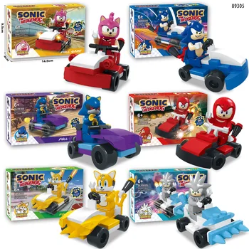 Sonic Kirpi Montaj Yarış yapı taşı Süper Sonic Bulmaca Oyuncak çocuk doğum günü hediyesi