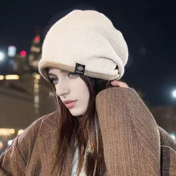 Soğuk Hava Şapka Rahat Şık kadın Kış Şapka Örme Elastik Soğuk dayanıklı Kasketleri Katı Renkler Sıcak Tutmak için