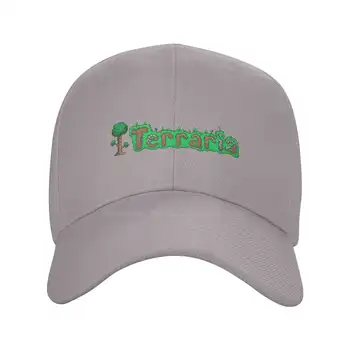 Terraria Logo Baskılı Grafik Marka Logosu Yüksek Kaliteli Denim kap Örme şapka beyzbol şapkası