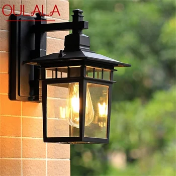 TYLA açık duvar lambası LED klasik Retro siyah ışık aplikleri su geçirmez dekoratif ev koridor için