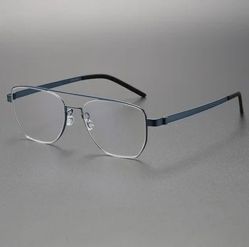 Ultralight Saf Titanyum Gözlük Çerçevesi Retro Erkekler Optik Gözlük Reçete Vintage Gözlük Kadın Gözlük
