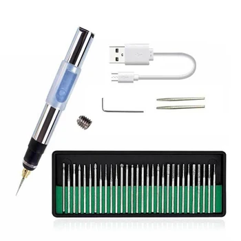 USB Akülü Gravür Aracı Kiti doğrama gravür kalem DIY Mini Gravür Aracı Takı Metal Cam Mini Kablosuz Matkap