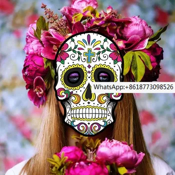 Yeni Meksika Ölü Top Maskesi Cadılar Bayramı Korku Parti Kağıt Maske Özelleştirme
