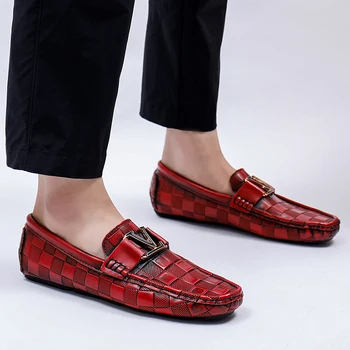 Yüksek kalite hakiki Deri gündelik erkek ayakkabısı Marka İnek Derisi deri ayakkabı Timsah Desen Loafer'lar Bayanlar mokasen düz ayakkabı