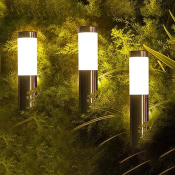 Zemin Lambası Bahçe Lambası Güneş Açık Su Geçirmez Paslanmaz Çelik Bahçe Lambası Peyzaj Dekoratif Lamba Çim Atmosfer Lambası Sıcak