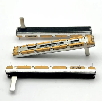 1 ADET Shengwei 75mm düz slayt potansiyometre çift kanallı D10K 6 pin şaft uzunluğu 15mm