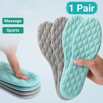 1 Çift Lateks Tabanlık Spor Rahat Masaj Astarı Erkekler Kadınlar için Deodorant Şok Emme Hafif Ayakkabı Pedleri Yastık