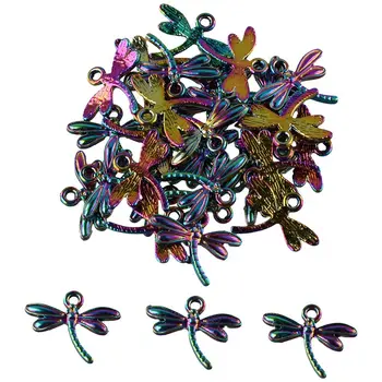17. 5x14mm Renkli Yusufçuk Takılar Yusufçuk şekli Alaşım Böcek Şekli Takılar Sevimli Takı Yapımı Yusufçuk Takılar