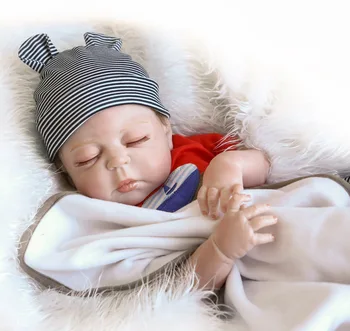 19 İnç 48CM Tam Silikon Vinil Bebek Gerçekçi Bebek Bebek 3D Boyalı Bebek Bebek Köklü Saç çocuk hediyesi Muñecas Reborn