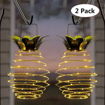 2 Paket Ananas dış mekan güneş enerjili lamba s Bahçe Dekor şarj edilebilir led güneş enerjili peyzaj ışığı Arka Bahçe Çit Yolu Sıcak Beyaz