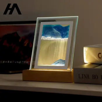 2022 Yeni Liste Kum Saati Masa Lambası Zanaat 3D Quicksand Boyama Gece Lambası Başucu Dekoratif lamba Dinamik boyama parçaları