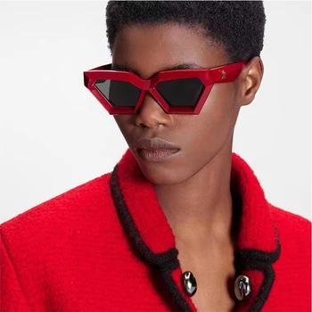 2023 Yeni Kadın Dikdörtgen Vintage Güneş Gözlüğü Marka Tasarımcısı güneş gözlüğü Erkekler Kedi Gözü Sürücü Gözlük UV400 Gözlük