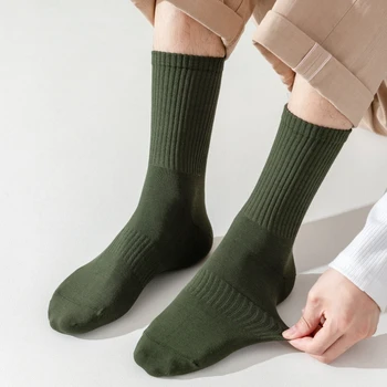 5 Çift erkek Kalın Bambu Elyaf Çorap Harajuku Retro Yüksek Çorap Moda. Uzun Rahat Pamuklu Çorap Kış spor çorapları