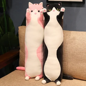 50 cm Yumuşacık Kediler Bebek peluş oyuncak Ultra Yumuşak Kawaii Kedi Uzun Vücut Hayvan Peluş Peluche Uyku Arkadaşı Çocuklar Hediye