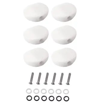 6 Adet Akrilik Mandal Düğmeleri Makinesi Dize Tuning Kazıklar Kafaları Kapaklar Kolları Akustik Elektro Gitar Aksesuarları