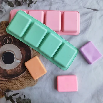 6 Kavite Silikon sabun kalıbı s Kare Dikdörtgen Şekli El Yapımı sabun kalıbı Taşınabilir Benzersiz Sabun Kalıp Yapımı Araçları Doğum Günü Hediyeleri